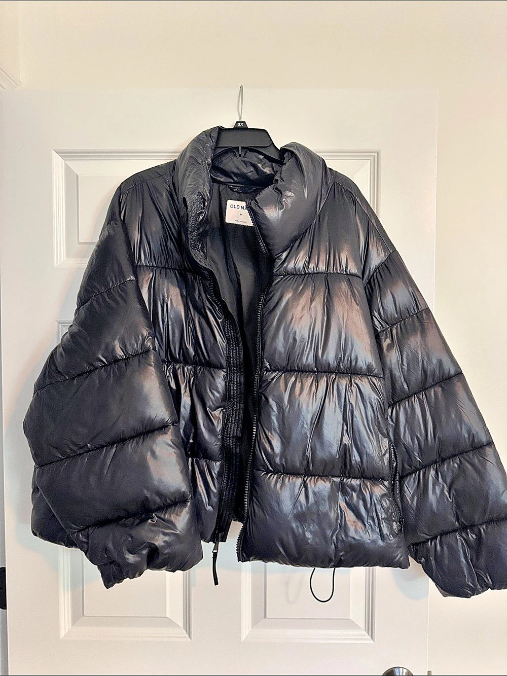 Old Navy Shiny Puffer Jacket Black 3X
